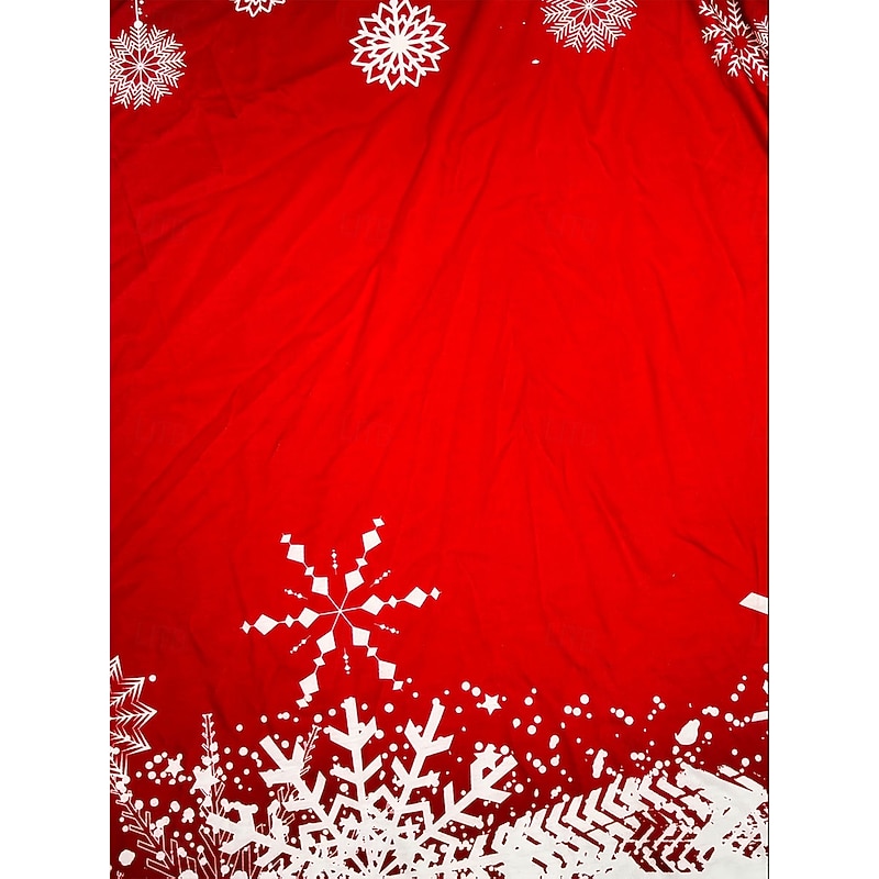 Christmas Women's T Shirt Graphic Snowflake Fashion Casual Long Sleeve Turtleneck Regular Tops Daily Print Asymmetrical Red Winter3