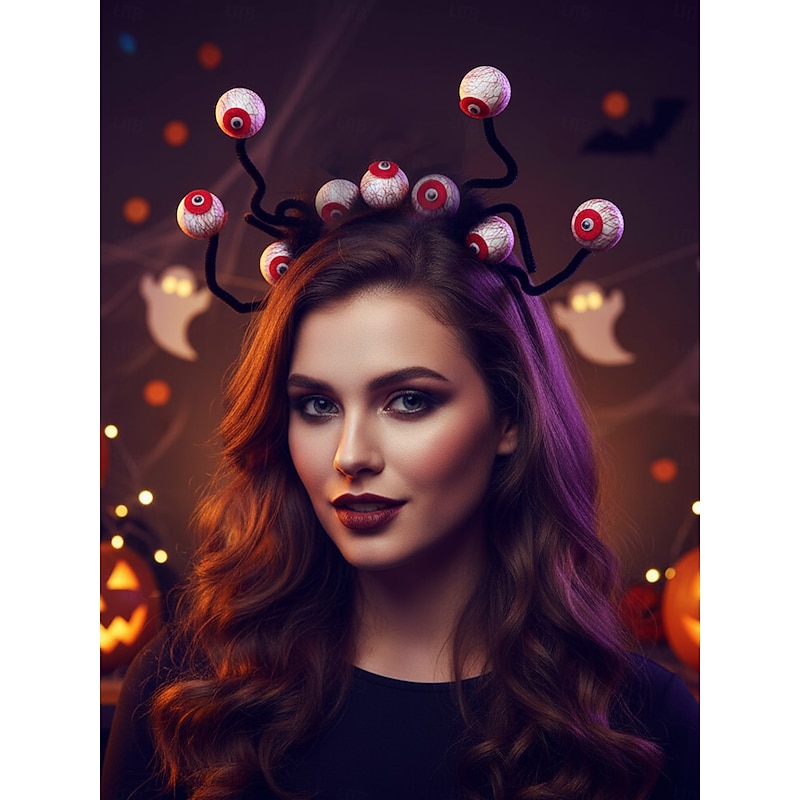 Women's Halloween Eyeball Headband with 3D Novelty Design, Spooky Costume Hair Accessory for Party, Cosplay and Trick-or-Treat2