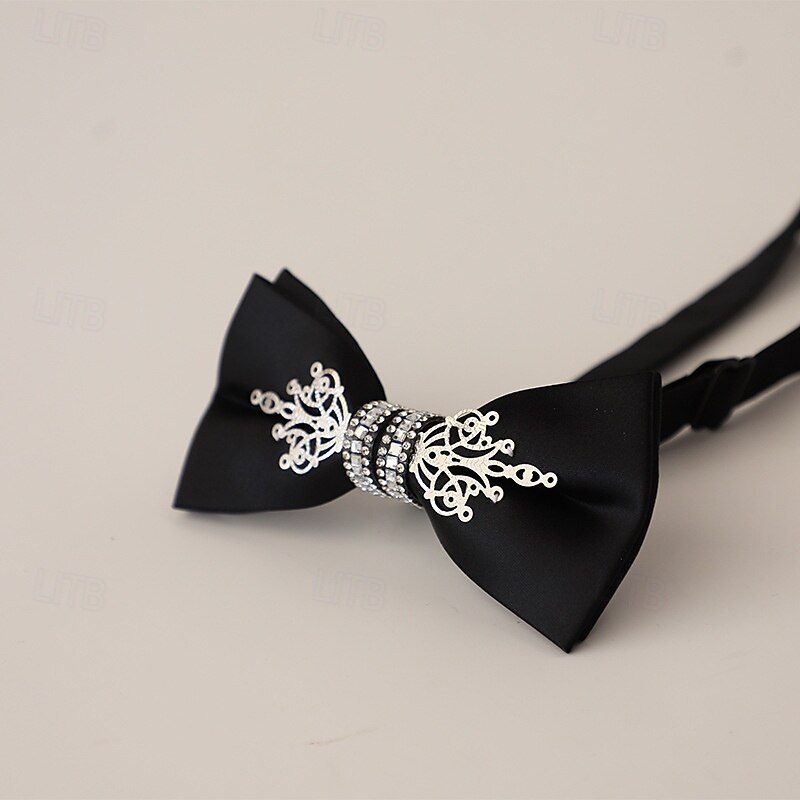 Men's Bow Tie Modern Contemporary Metal Floral Wedding Party Daily Wear3