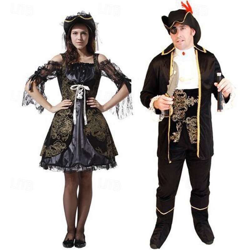 Pirate Halloween Dress Fancy Costume Couples' Costumes Horror Scary Cosplay Adults' Women's Halloween Carnival Performance Party Easy Halloween Costumes Dress Up