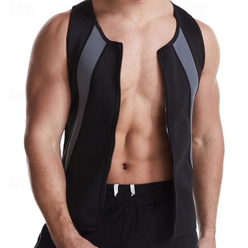 Men Color Block Breathable Tummy Control Waist Trainer Corset Vest For Gym Exercise & Fitness4