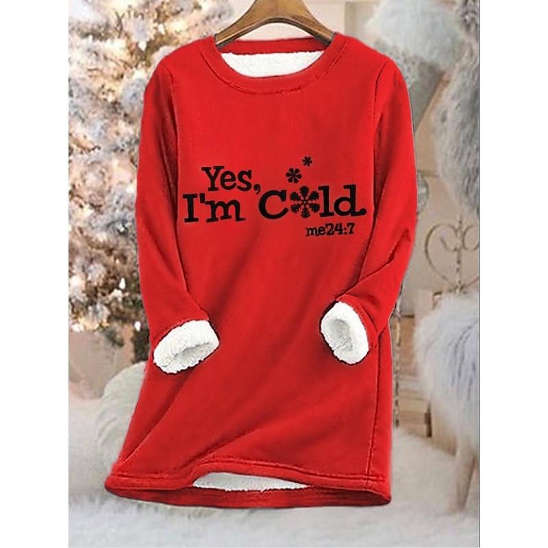 Women's Pullover Sweatshirt Graphic Letter Warm Casual Fuzzy Long Sleeve Crew Neck Round Neck Regular Tops Street Casual Light Pink Yellow Red Blue Spring Fall Winter4