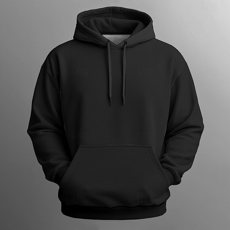 Men's Flag Lion UK Hoodie Sweatshirt Sports Fashion Crew Neck Outdoor Office Streetwear Black Blue Drawstring 3D Fall Winter Designer3