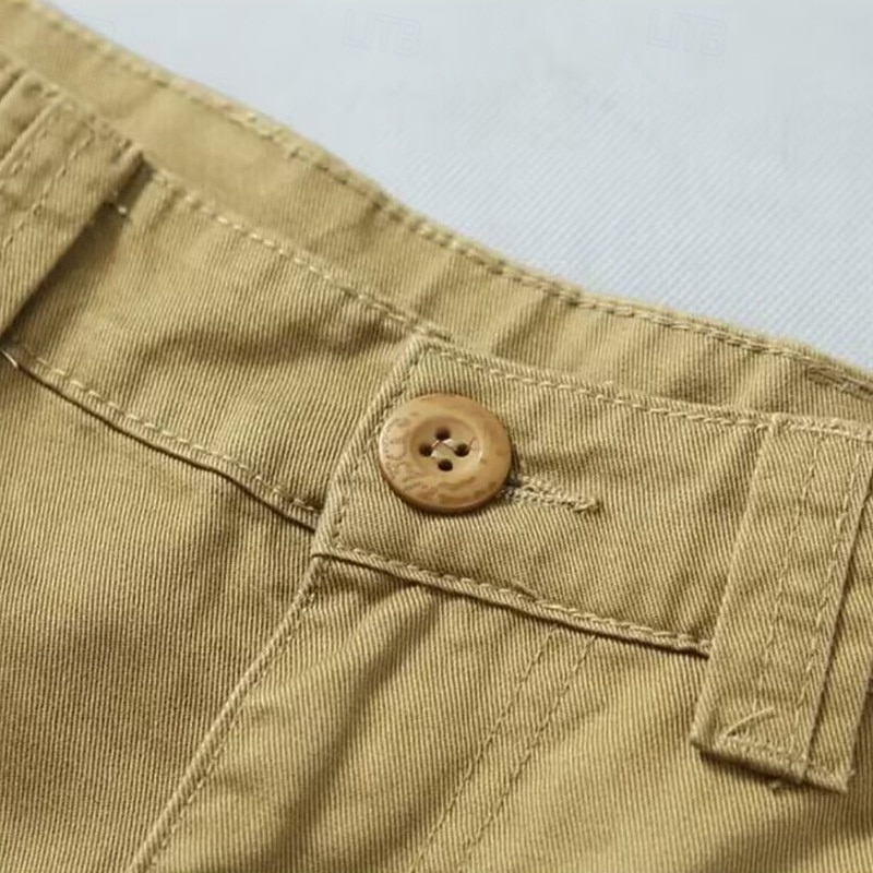 Men's Cargo Pants Trousers Hiking Pants Buttons Multi Pocket Plain Wearable Outdoor Daily Camping & Hiking Fashion Classic Gray Green Army Yellow4