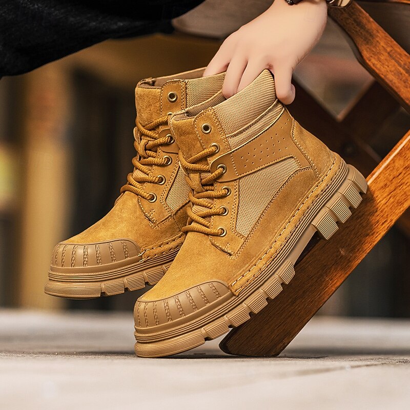 Men's Tactical Desert Combat Boots – Lightweight Suede Lace-Up Military Ankle Boots with Breathable Mesh Panels for Outdoor Hiking, Work and Survival Training3