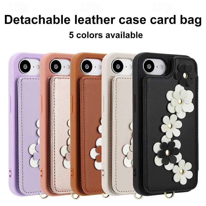 Phone Case For iPhone 17 Pro Max 16 15 14 Pro Max Plus 16e 13 Pro Max Back Cover Wallet Case Magnetic with Wrist Strap Kickstand TPU PC PU Leather
