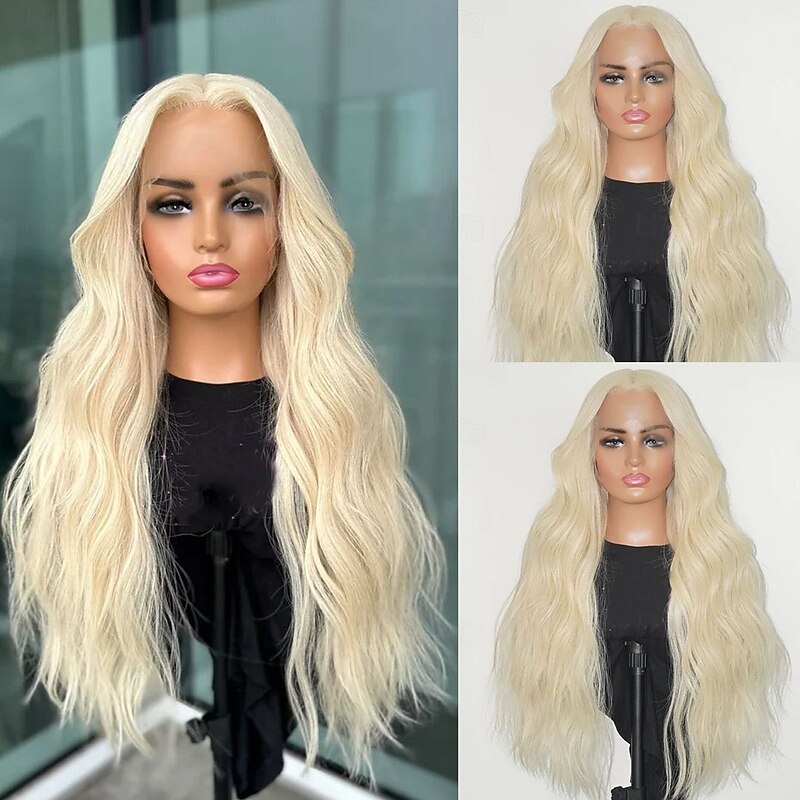 Remy Human Hair 5x5 Closure 13x4 Lace Front Wig Free Part Brazilian Hair Natural Wave Blonde Wig 150% 180% Density with Baby Hair Natural Hairline 100% Virgin Glueless Pre-Plucked For Women Long3