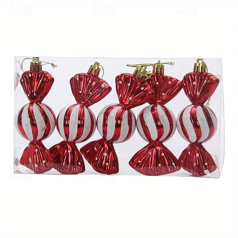 5/10Pcs Christmas Candy Ornaments, Hanging Candy Decorations for Christmas Tree, Holiday Party and Home Décor Supplies4