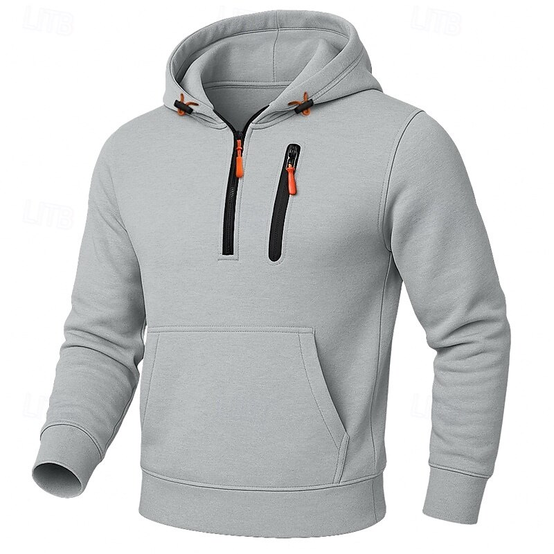 Men's Hoodie Quarter Zip Hoodie Tactical Hoodie Black White Army Green Navy Blue Khaki Hooded Plain Zipper Sports & Outdoor Casual Daily Streetwear Cool Sportswear Fall Spring &  Fall Clothing Apparel