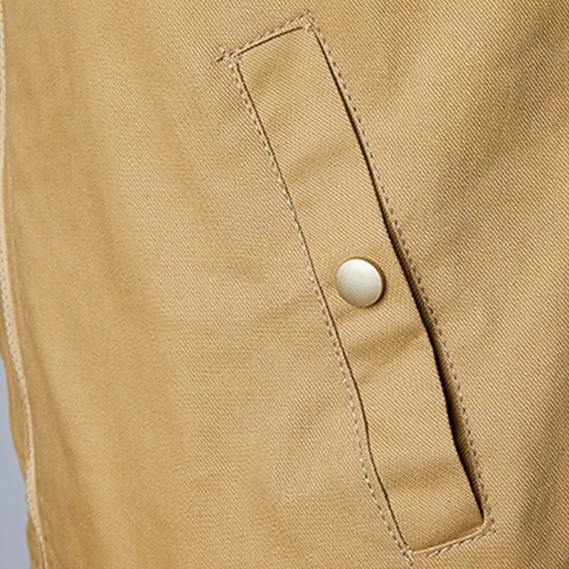 Men's Utility Jacket Cargo Jacket Casual Jacket Vacation Daily Breathable Pocket Spring Fall National Flag Fashion Classic Stand Collar Regular Black Khaki Army Green Jacket4