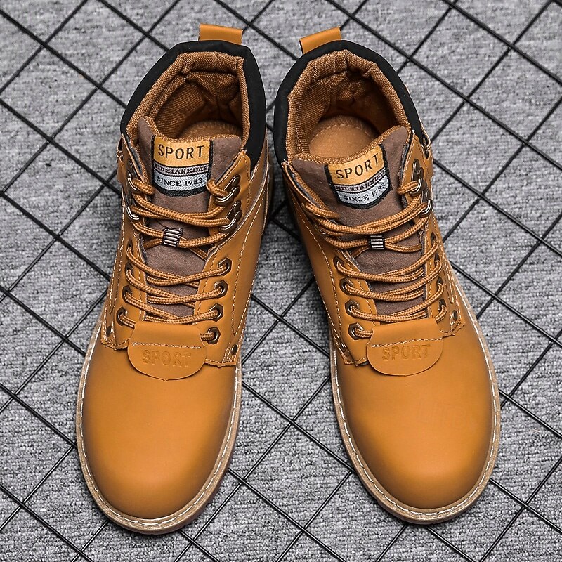 Men's High - Top PU Leather Work Boots | Durable Design with Adjustable Strap for Heavy - Duty Use2