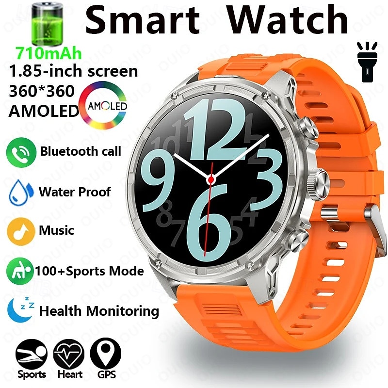 V99 Smart Watch Men 710 mAh Large Battery 1.85 Inch GPS Positioning Waterproof Bluetooth Call 100 Sports Smart Watch