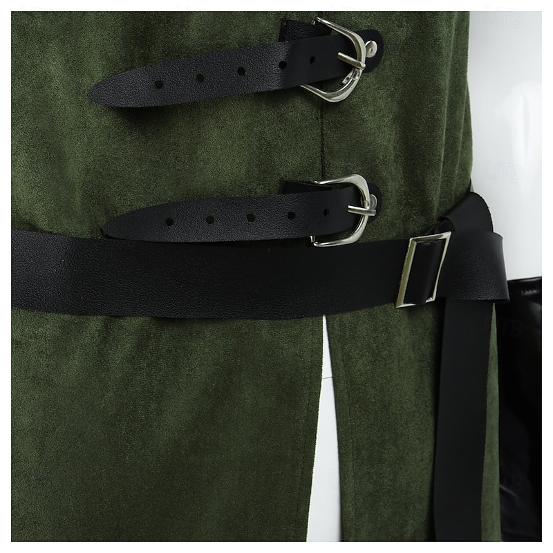 Retro Vintage Medieval Renaissance Armor Vest Elf Viking Ranger Fancy Dress Men's Fantasy Halloween Carnival Performance LARP Ren Faire Adults Vest Belt Wristlet4
