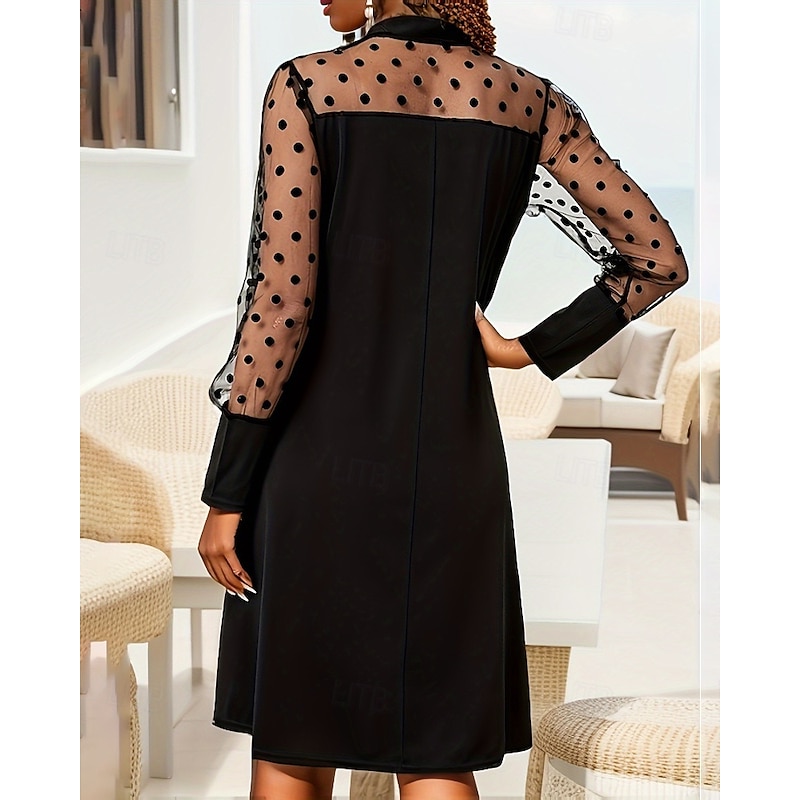 Women's Mini Dress Black Dress Party Dress Cocktail Dress Formal Dress Fashion Modern Vacation Party Evening Party Regular Fit Plain Long Sleeve V Neck Black Fall Winter4