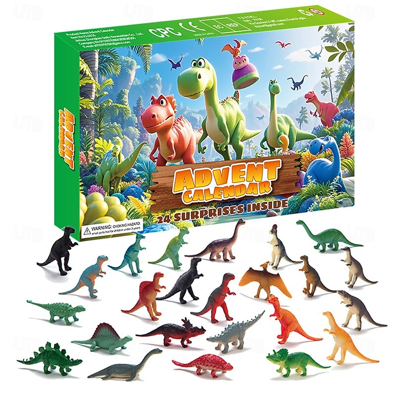 Advent Calendar 2025 Dinosaur Toys for Kids 24 Days Countdown Calendar to Christmas Surprise Toys Set with Different Dino Figure Ideal Xmas Gifts for Boys Girls Toddlers Teens 3 4 5 6 7 8 Years Old3