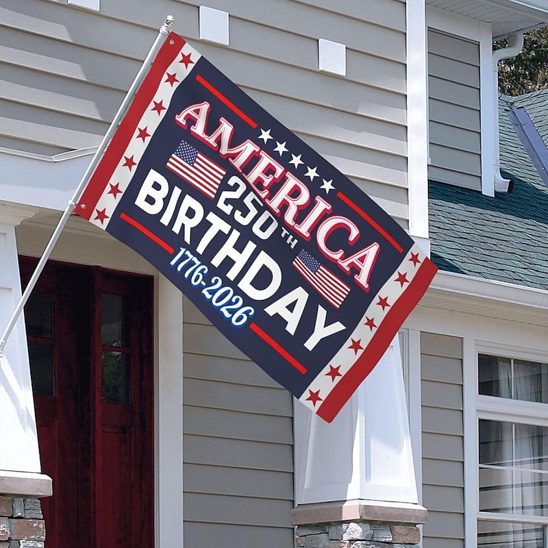 1776-2026 United States 250th Anniversary Flag, Patriotic American Outdoor Banner for Independence Day Celebration, Garden, Yard, or House Decoration2