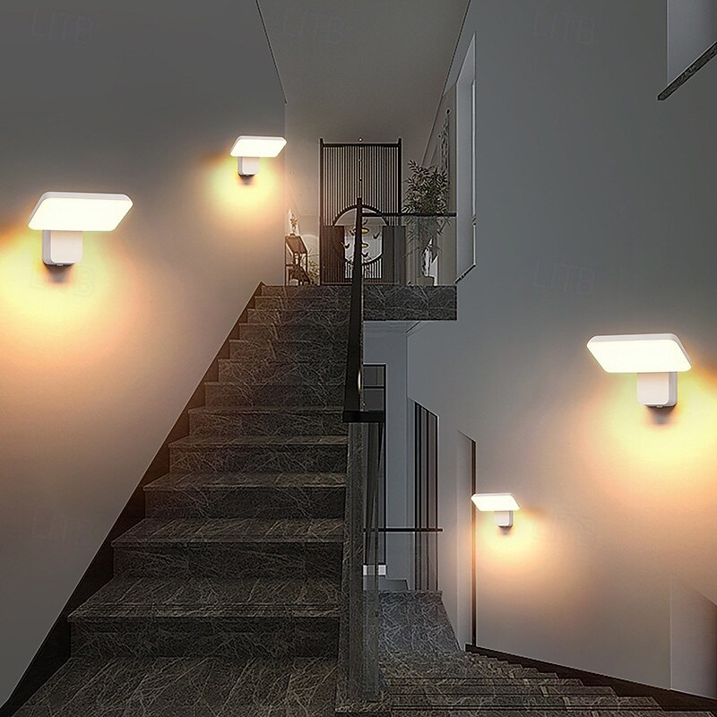 Modern Outdoor Rotating Wall Light 350° Adjustable Head Wall Light Black LED Wall Light Outdoor Light for House Porch Garage IP65 Waterproof3