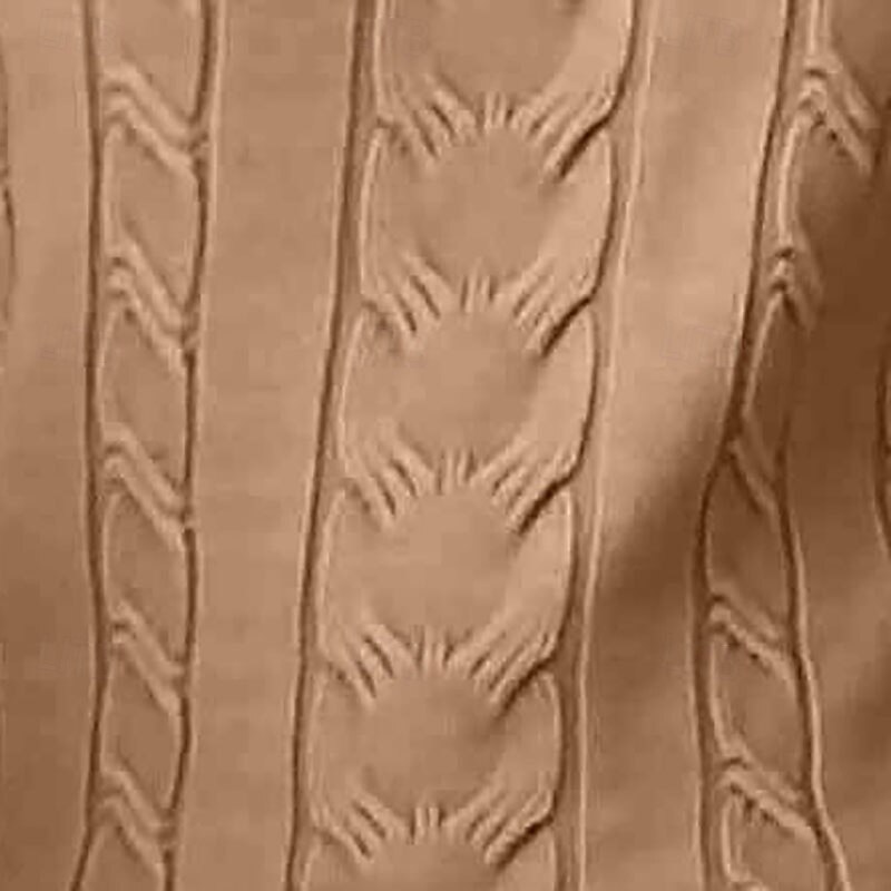 Women's Sweater Pullover Streetwear Casual Solid Color Turtleneck Knitted Long Sleeve Regular Tops Knit Daily Holiday Going out Khaki Fall Winter3