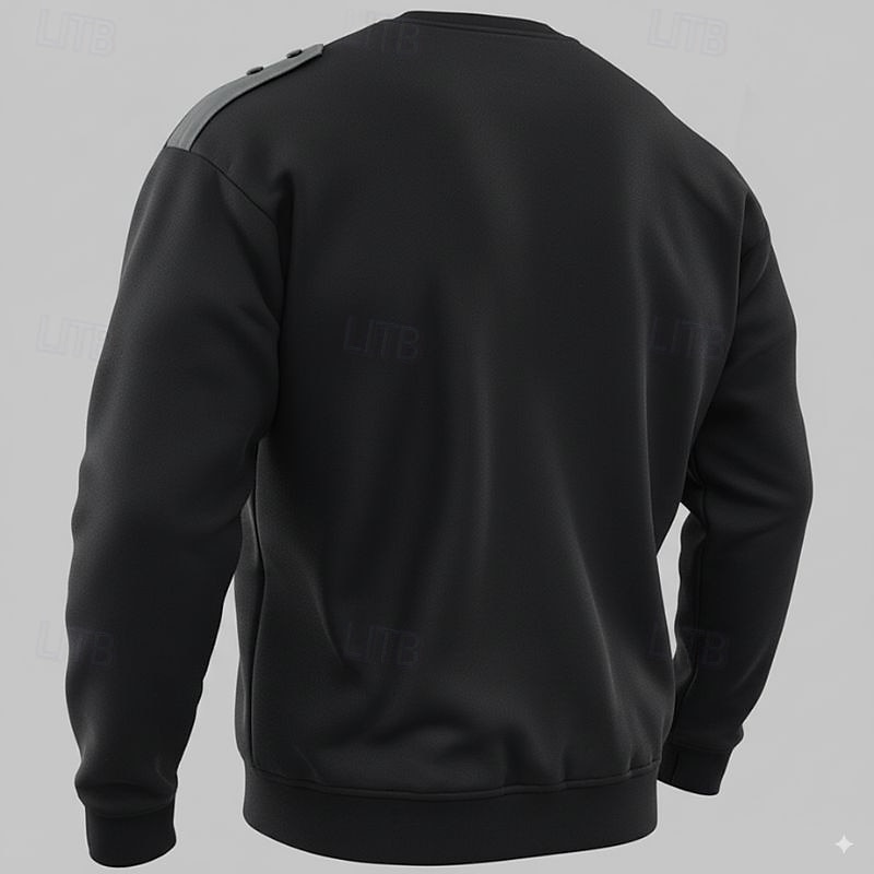 Men's Sweatshirt Black Crew Neck Color Block Patchwork Zipper Sports & Outdoor Daily Holiday Polyester Streetwear Basic Casual Spring &  Fall Clothing Apparel Hoodies Sweatshirts  Long Sleeve2