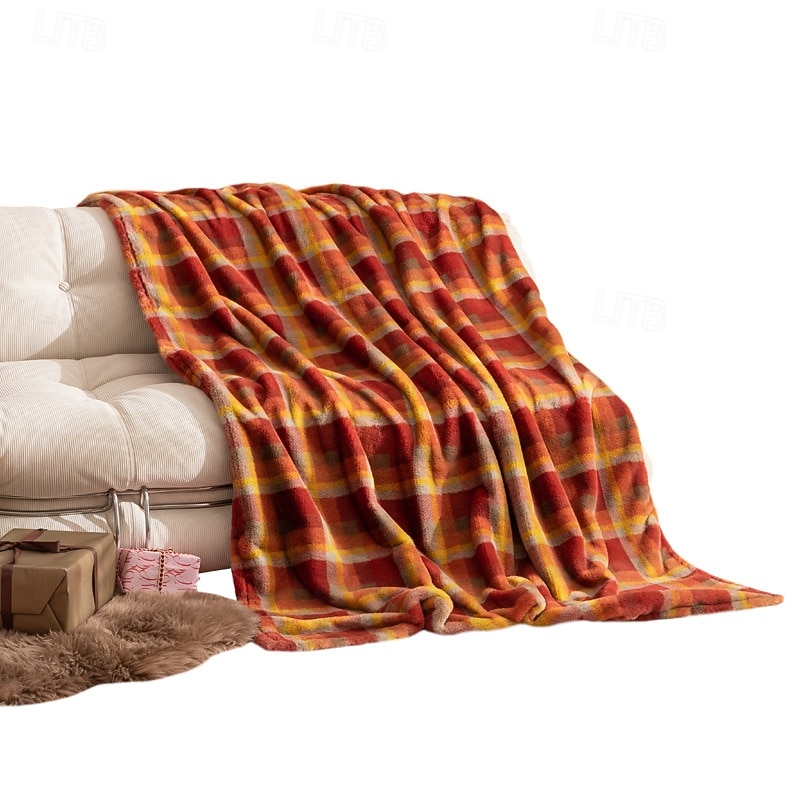 Christmas Sofa Throw Blanket, Red New Year Blanket, Autumn Winter Office Nap Blanket, American Vintage Style Car Blanket3