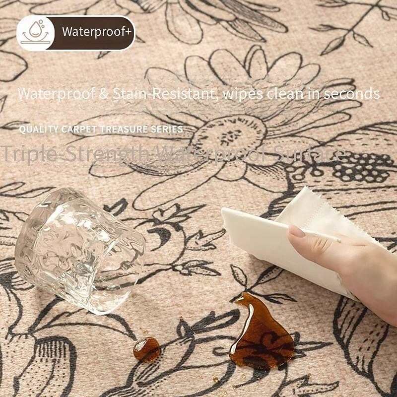 French Vintage Style Area Rug, Durable and Easy-Care Carpet for Living Room or Bedroom, Elegant Large Floor Mat for Sofa, Dirt-Resistant Home Decor3