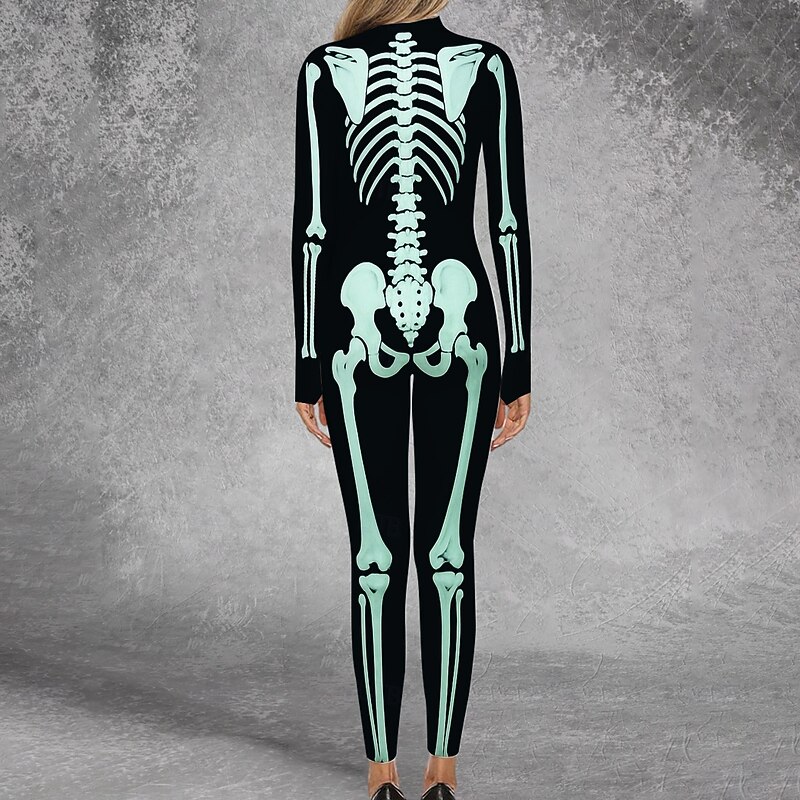 Skull Skeleton Halloween Bodysuits Halloween Group Couples Costumes Full Body Catsuit Scary Costume Kid's Adults' Men's Women's Boys' Halloween Carnival Performance Party Easy Halloween Costumes4