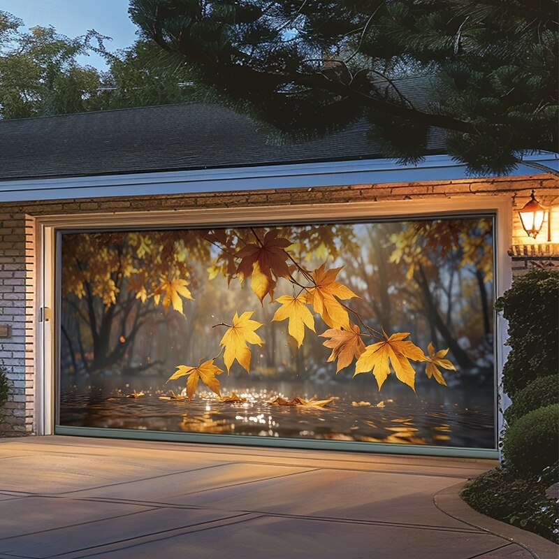Garage Door Cover Large Hanging Backdrop Landscape Nature Forest Rustic Cottagecore 3D Party Outdoor Shooting Backgrounds Front Door Home Decor4