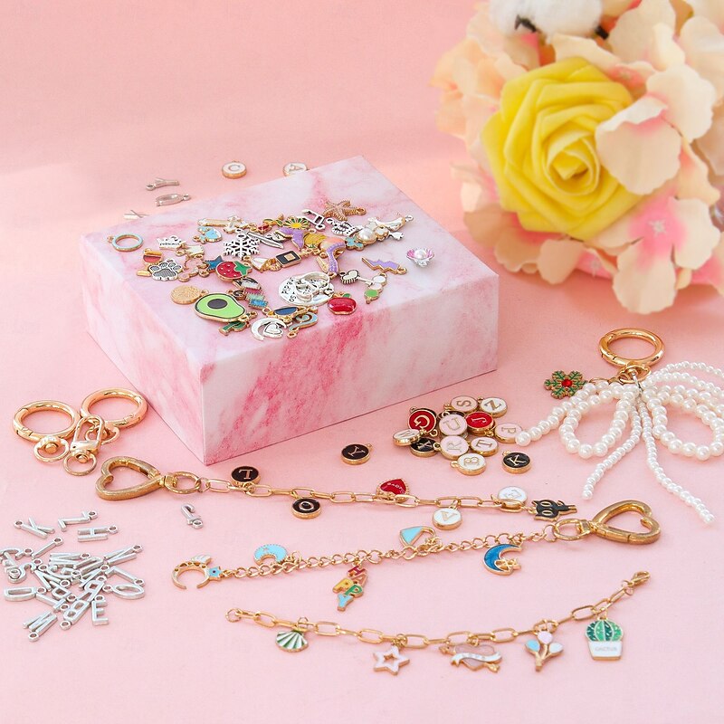 Unicorn Jewelry Making Kit for Girls, DIY Bracelet Set with 22 Charm Beads, 2 Adjustable Bracelets, Alphabet Letter Charms and Jewelry Accessories, Fun Gift for Teens, Friends and Craft Lovers4