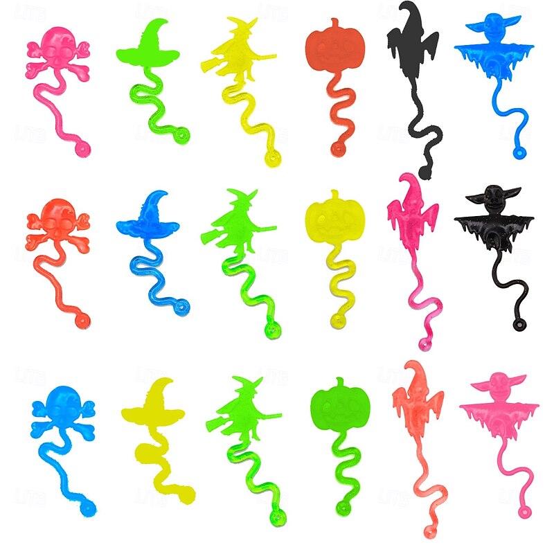 100pcs Halloween Sticky Hands Toys for Kids Stretchy Goodie Bag Stuffers Ghost Pumpkin Sticky for Boys Girls Classroom Prizes(Random Style)2