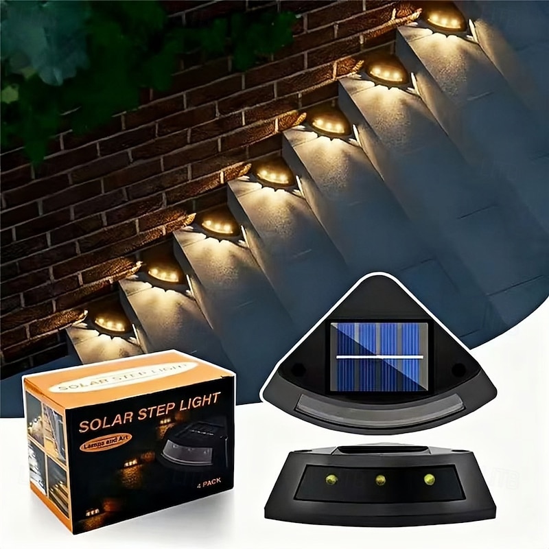 1 Pc Led Outdoor Solar Lighting Garden Layout Waterproof Step Lights Landscape Foot Decoration Stair Lights