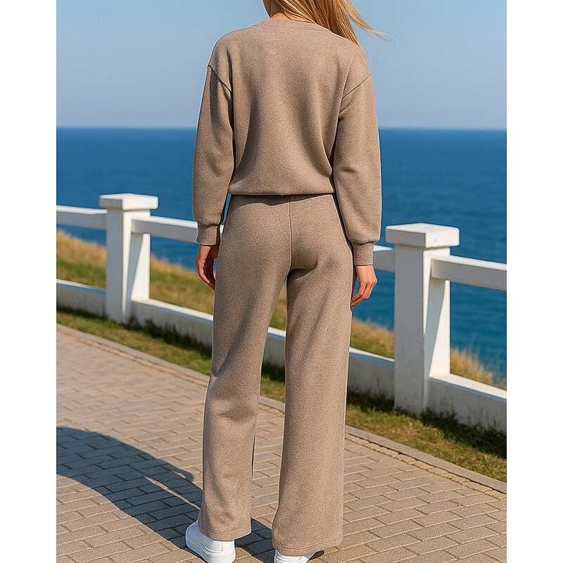 Women's Knitted Cardigan Lounge Suits Solid Colored Clothing Suit Fall Black Blue Vocation Outdoor Travel Lightweight Fashion Long Sleeve Sport Activewear Micro-elastic Regular Fit2