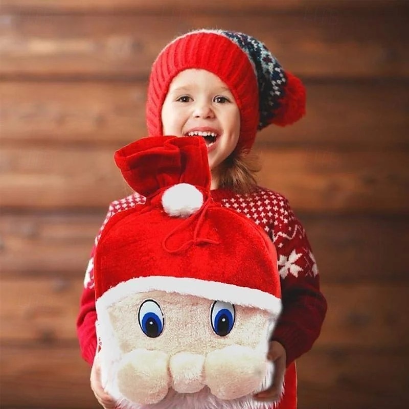 Christmas Decoration Santa Large Sack Stocking Big Gift Bags Extra Large Thick Gold Velvet Classic Holiday Costume for Christmas Party Performance Festive Dress Up Accessory