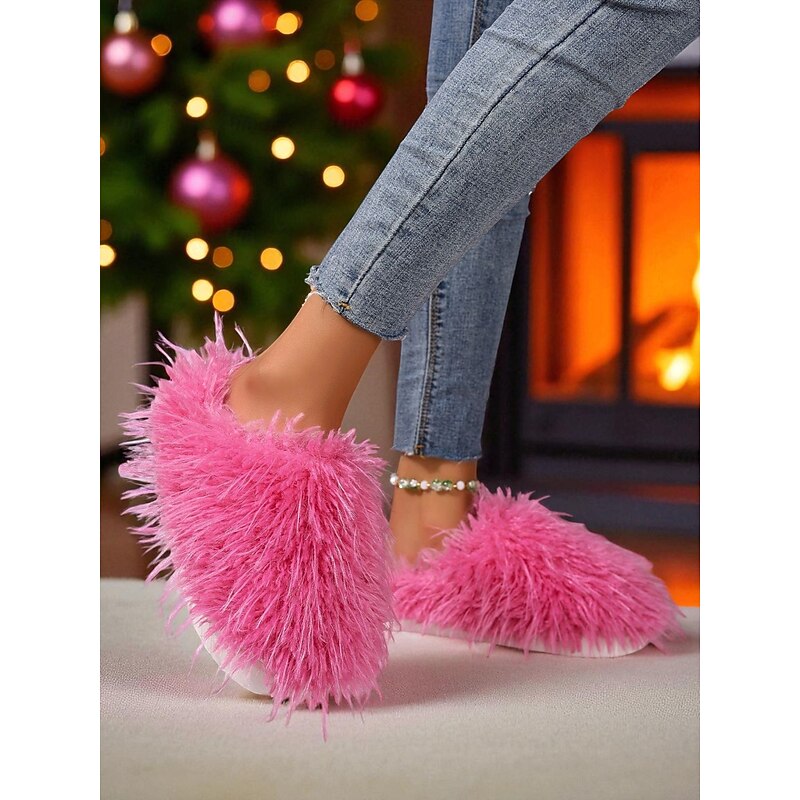 Women's Fluffy Fuzzy Slippers – Cozy Warm Indoor House Shoes with Soft Plush Design for Winter and Home Comfort4