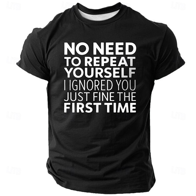 Men's Sarcastic Funny Slang T Shirt Short Sleeve T shirt 3D Print Crew Neck Shirt Fashion Daily Street Daily Black White Red Summer Spring Clothing Apparel S M L XL XXL XXXL3