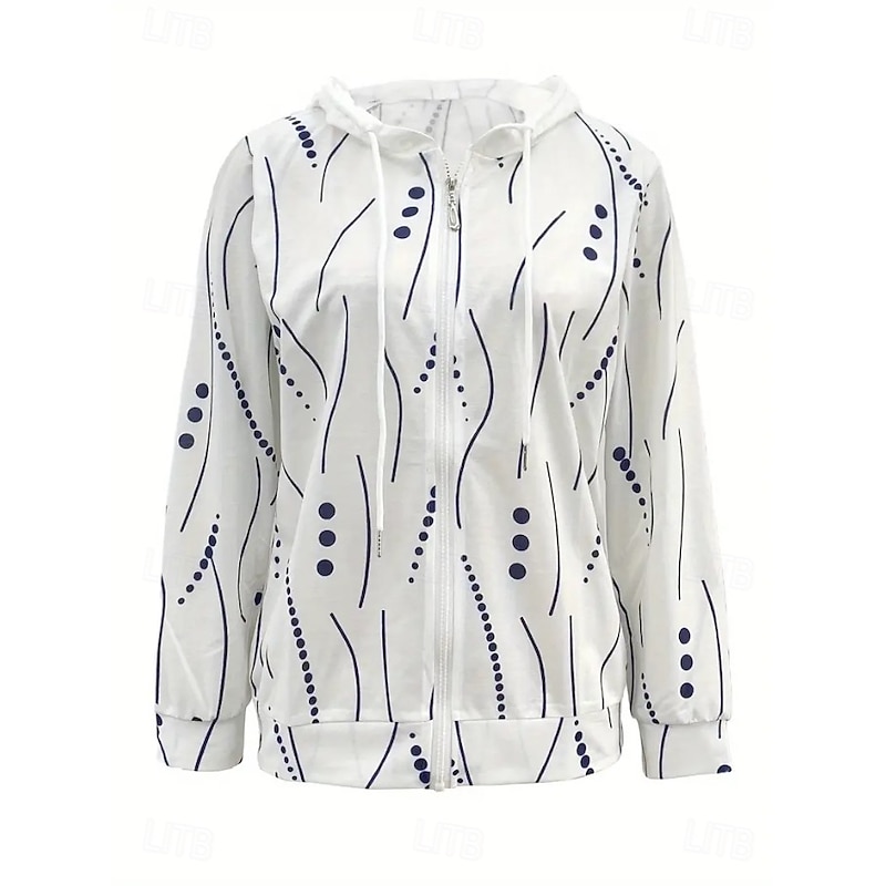 Women's Zip Up Hoodies Floral Punk Active Vintage Long Sleeve Hooded Regular Tops Home Dailywear Casual White Spring Fall Winter3