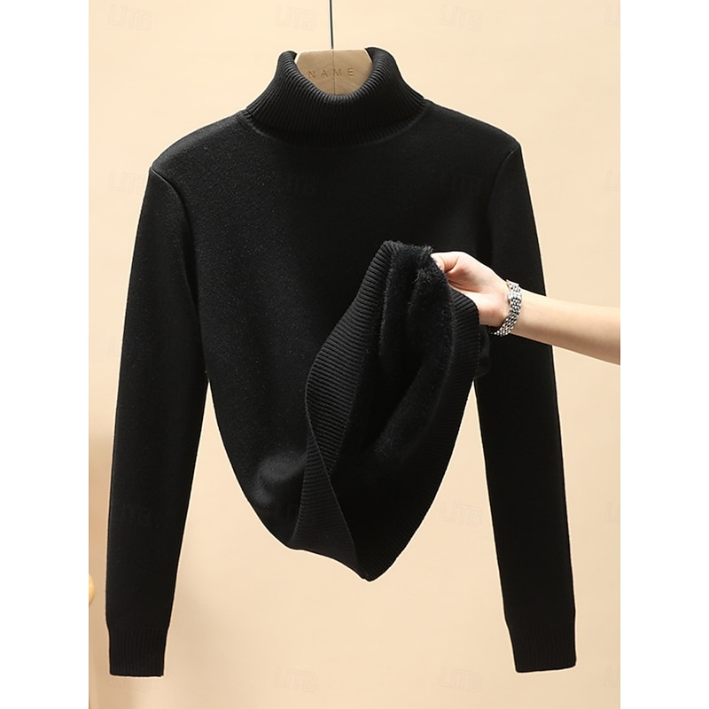 Women's Blouse Solid Color Stylish Casual Long Sleeve High Neck Regular Tops Daily Black Yellow Brown Khaki Spring Fall Winter2