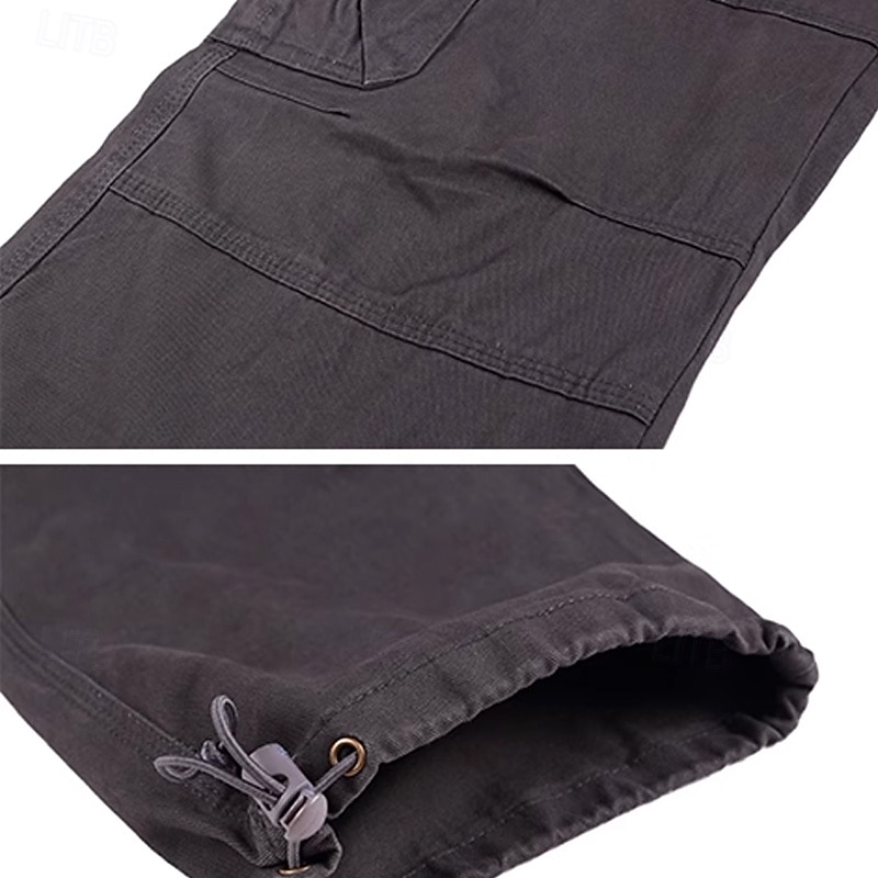 Men's Cargo Pants Trousers Hiking Pants Buttons Multi Pocket Plain Wearable Outdoor Daily Camping & Hiking Fashion Classic Army Yellow Black4