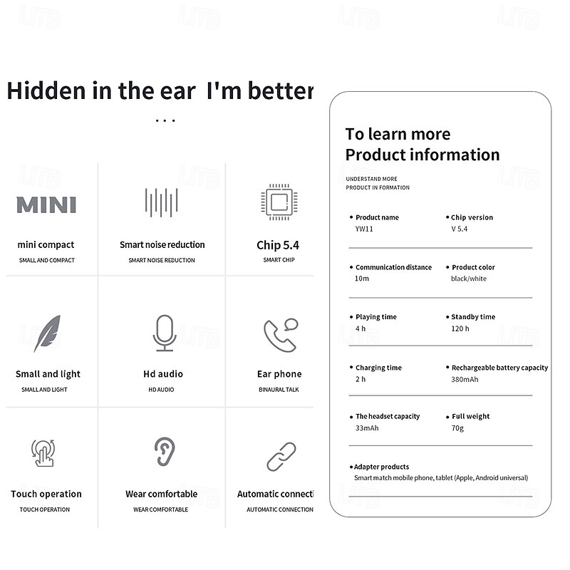 YW11 True Wireless Headphones TWS Earbuds In Ear Bluetooth 5.3 LED Light Stereo with Charging Box for Apple Samsung Huawei Xiaomi MI  Gym Workout Outdoor Running Girls4