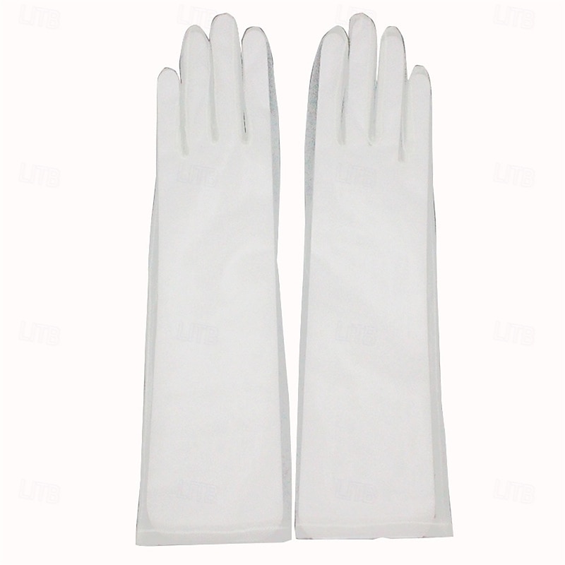 Lace / Tulle Elbow Length Glove Elegant / Stylish / Simple With Pure Color Wedding / Party Glove3