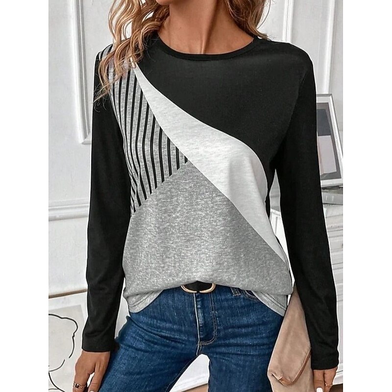 Women's T Shirt Graphic Vintage Stylish Classic Short Sleeve Long Sleeve Crew Neck Regular Tops Daily Print Black Pink Red Blue Purple Spring Fall Winter2