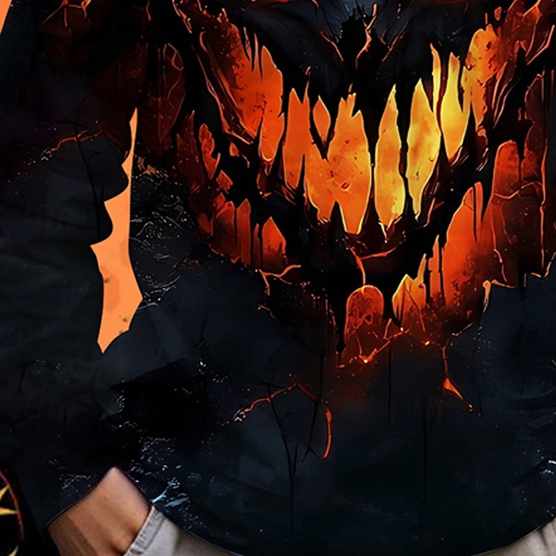 Halloween Boys' 3D Graphic T shirt Tee Long Sleeve Spring Fall Fashion Basic Kids 4-12 Years Crew Neck Outdoor Casual Daily Regular Fit3