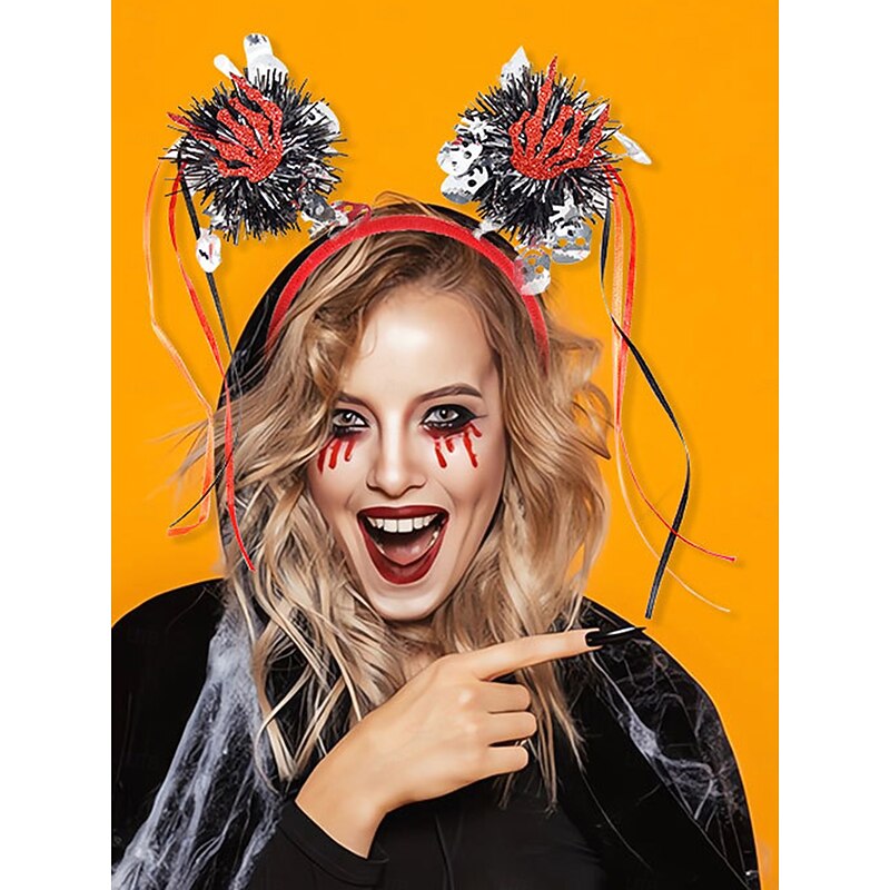 Women's Halloween Headbands with Skull and Spider Decorations - Fun Hair Accessories for Costume Party and Cosplay3