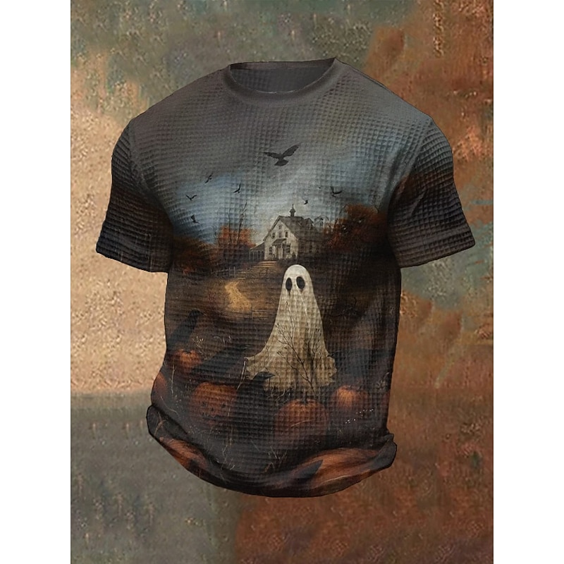 Men's Halloween Shirt Pumpkin Hand Crewneck Clothing Apparel 3D Print Outdoor Holiday Theme Party Halloween Party Short Sleeve Print Vintage Halloween4