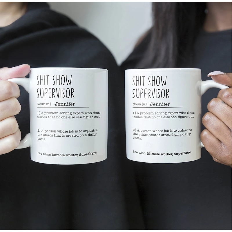 Personalized Funny Mug Custom Name Christmas Gift Mug Sh*T Show Supervisor - Fun Gifts For Coworker Friends Boss2