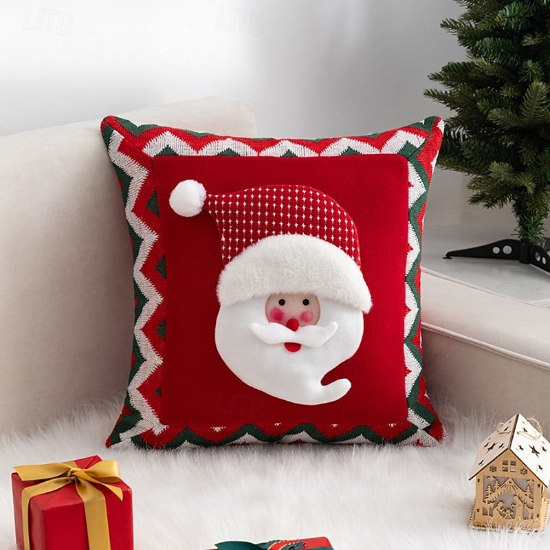 6 pcs Polyester Pillow Cover, Cartoon Square Zipper Traditional Classic3