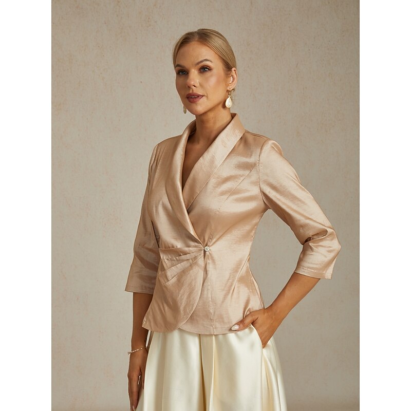 Women's Dressy Tops Elegant Party Stylish V Neck Champagne Spring, Fall, Winter, Summer