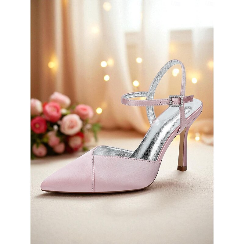 Women's Green Satin Stiletto Heels with Ankle Strap - Elegant Pointed Toe Pumps for Formal Events and Nightlife Parties3