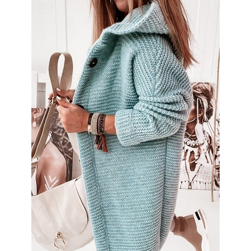 Women's Sweater Casual Soft Pure Color Ribbed Hooded Buttons Knitted Long Sleeve Regular Tops Knit Outdoor Daily Weekend Pink Red Fall Winter