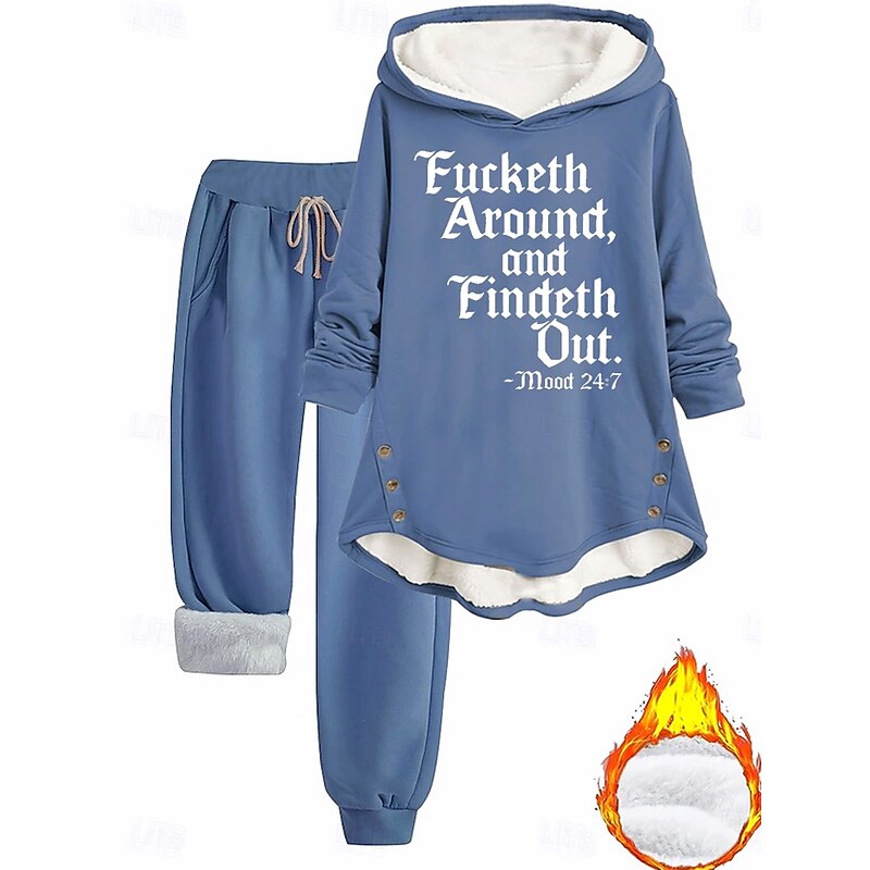 Women's Daily Hoodie Long Sleeve Hooded Graphic Letter Drawstring Print Casual Daily Pink Blue Gray Fall Regular Fit3