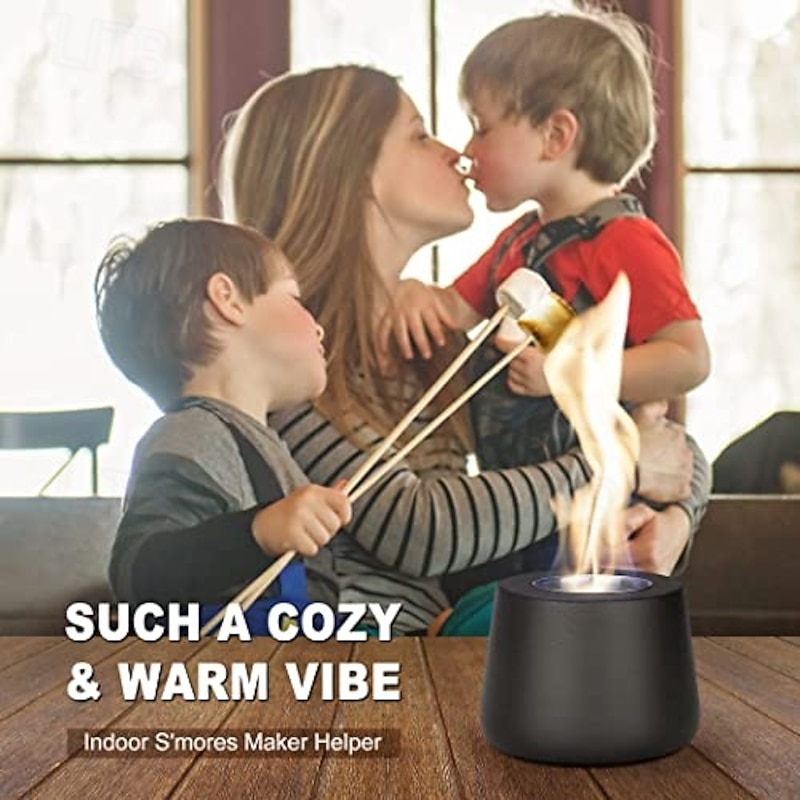 Tabletop Fire Pit Fireplace Indoor Mini Personal Table top Firepit Fire Place Rubbing Alcohol Flame Bowl for Smores Maker Outdoor Patio Portable Smokeless Firebowl2